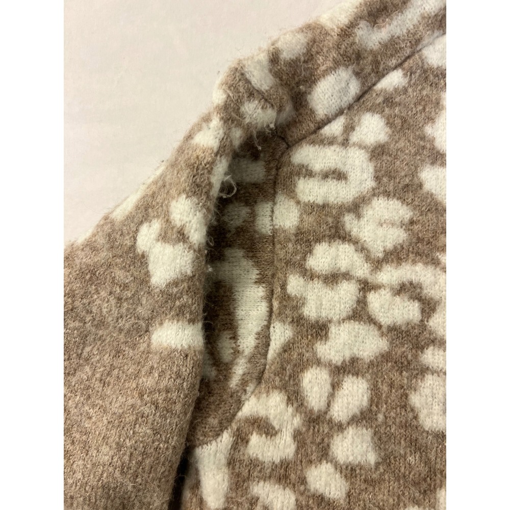 Joules Niamh Leopard Print Wool Blend Crew Neck Sweater Brown Womens Size 12 - Picture 9 of 10